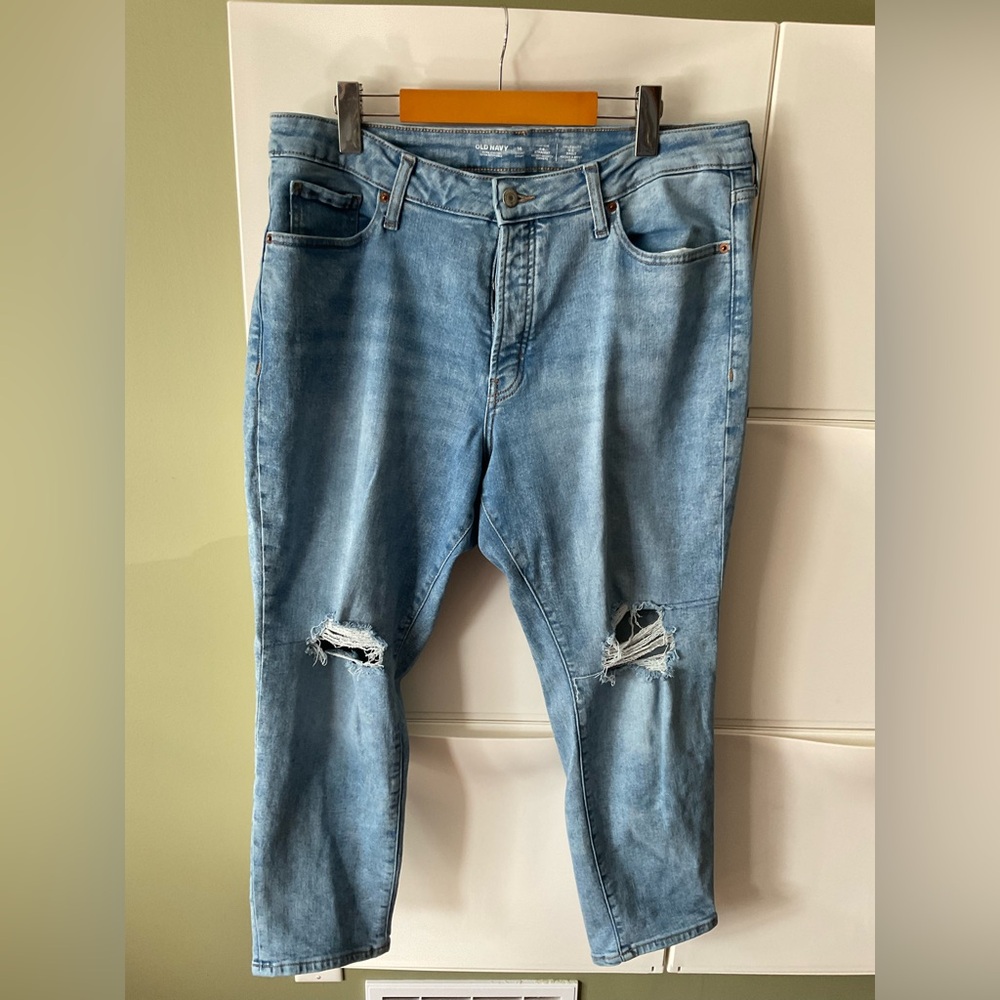 Old Navy Blue Slim Jeans Distressed Style